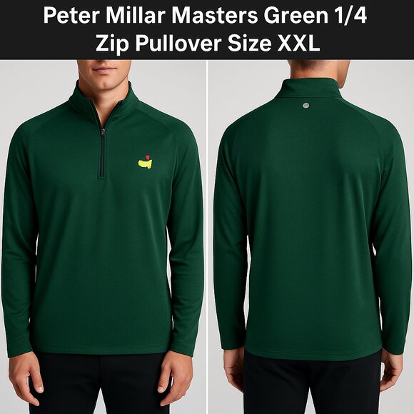 Peter Millar Masters Green 1/4 Zip Pullover XXL - Picture 1 of 10